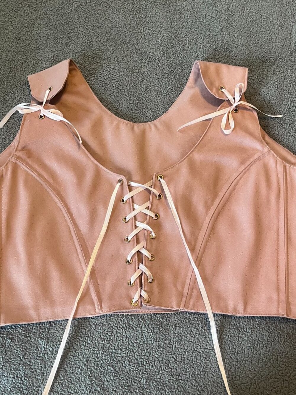 Plus Size 2XL Bodice: Renaissance Faire Corset - Pale Pink